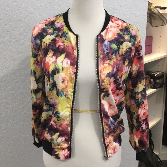 Jackets & Blazers - 3/$42! Thin floral bomber jacket